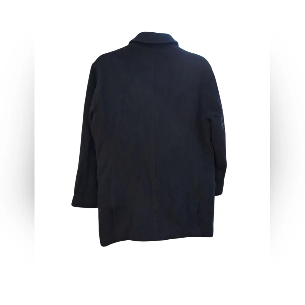 Vintage J. Crew Wool Pea Coat Black Single Breasted Preppy Academia Womens PS - Picture 2 of 13